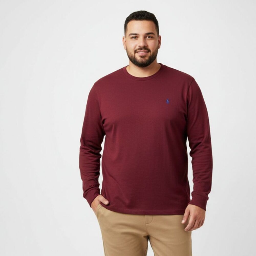 Ralph Lauren Polo Men’s Red Long Sleeve Tee T Shirt Top XLT